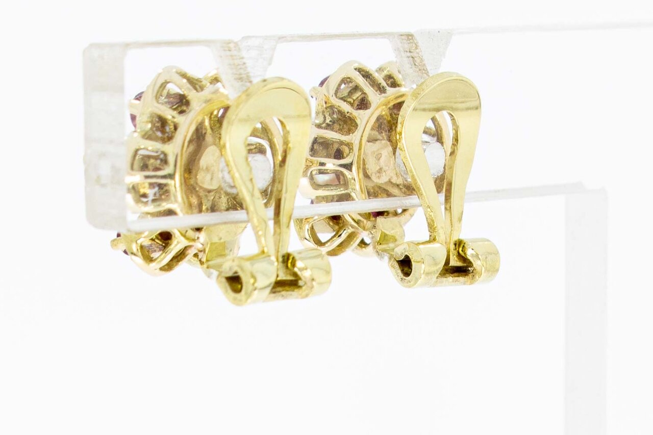 Edelstein Ohrclips Damen 585 Gold - 1,2 cm