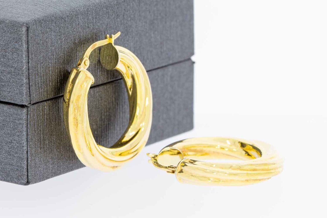 Gedrehte Gold Kreolen 14 Karat - 2,4 cm