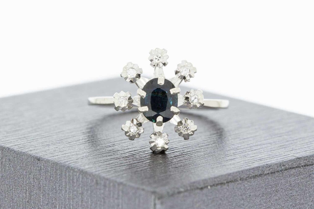 18 Karat Gold Saphir Damenring - 17,1 mm