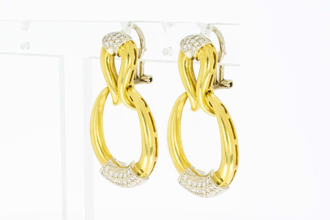 Diamant Ohrringe 750 Gold - 3,9 cm