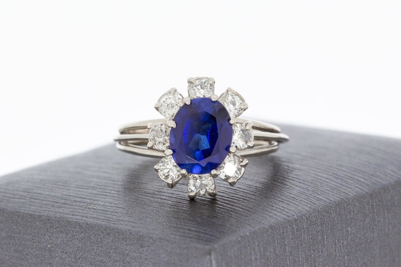 750 Gold Edelstein Damenring - 17,2 mm