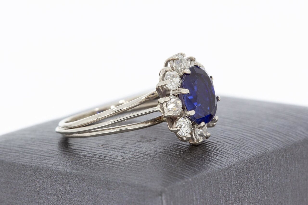 750 Gold Edelstein Damenring - 17,2 mm