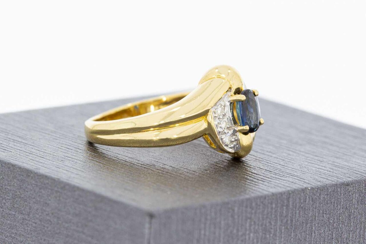 750 Gold Edelstein Damenring - 17,1 mm