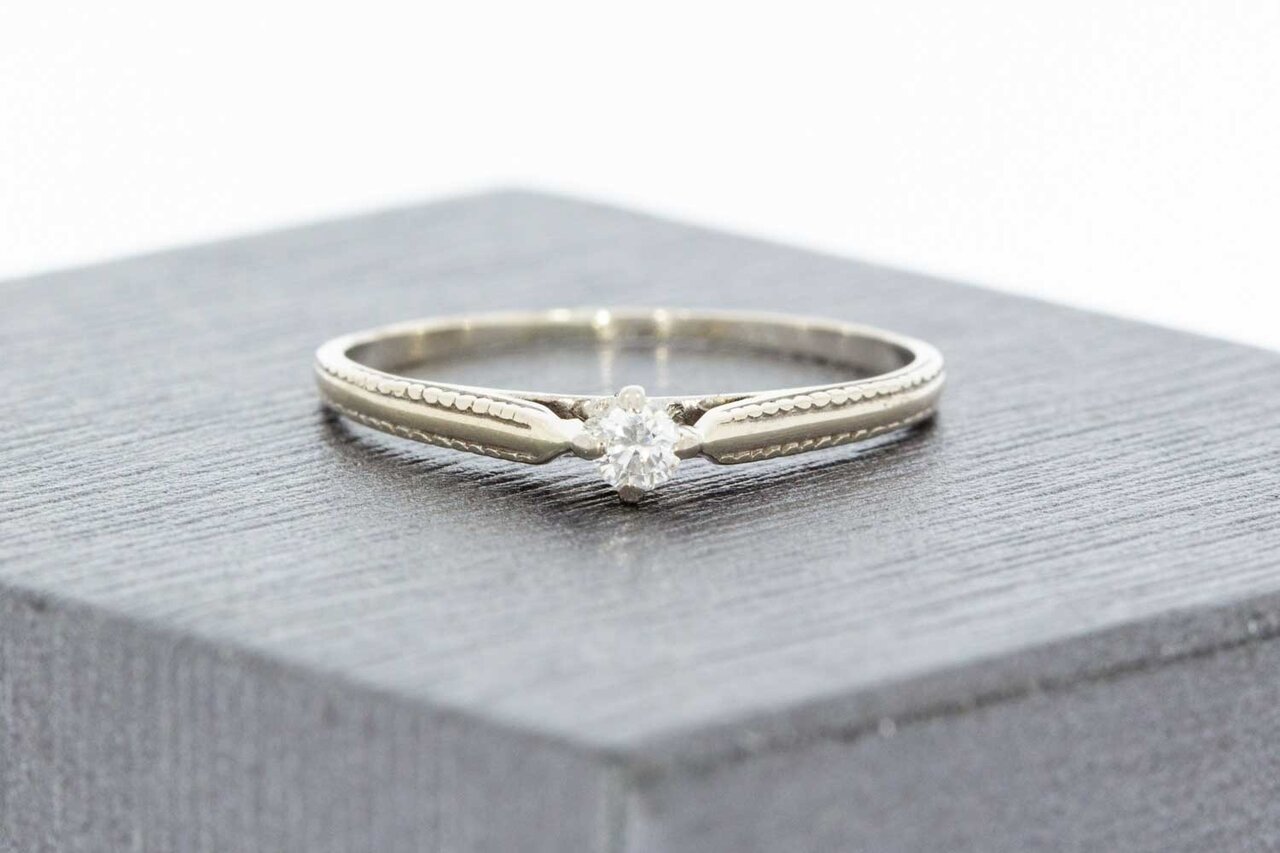 Diamant Ring Damen 18 Karat Gold - 16 mm