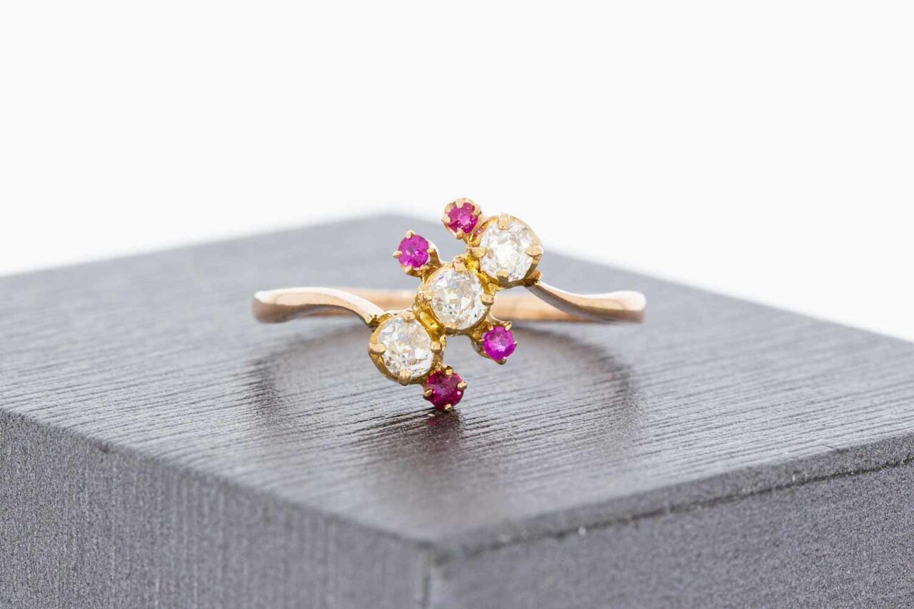 750 Gold Edelstein Ring Damen - 17,1 mm