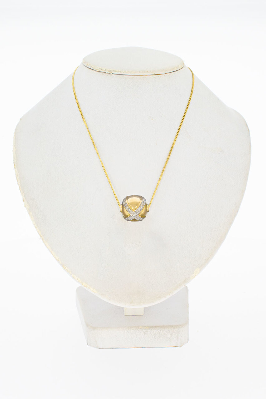 585 Damen Goldanhänger mit Diamant - 1,5 cm