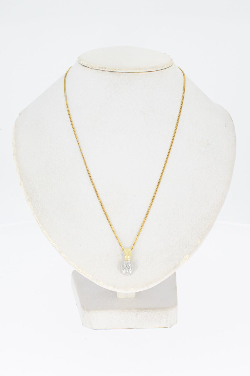14 Karat Damen Anhänger mit Diamant