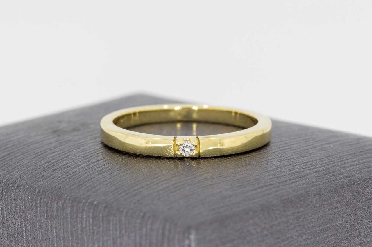 14 Karat Gold Diamant Damenring - 17 mm