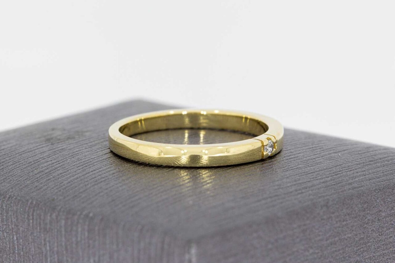 14 Karat Gold Diamant Damenring - 17 mm