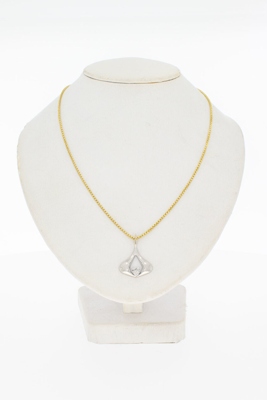 14 Karat Weißgold Diamant Anhänger