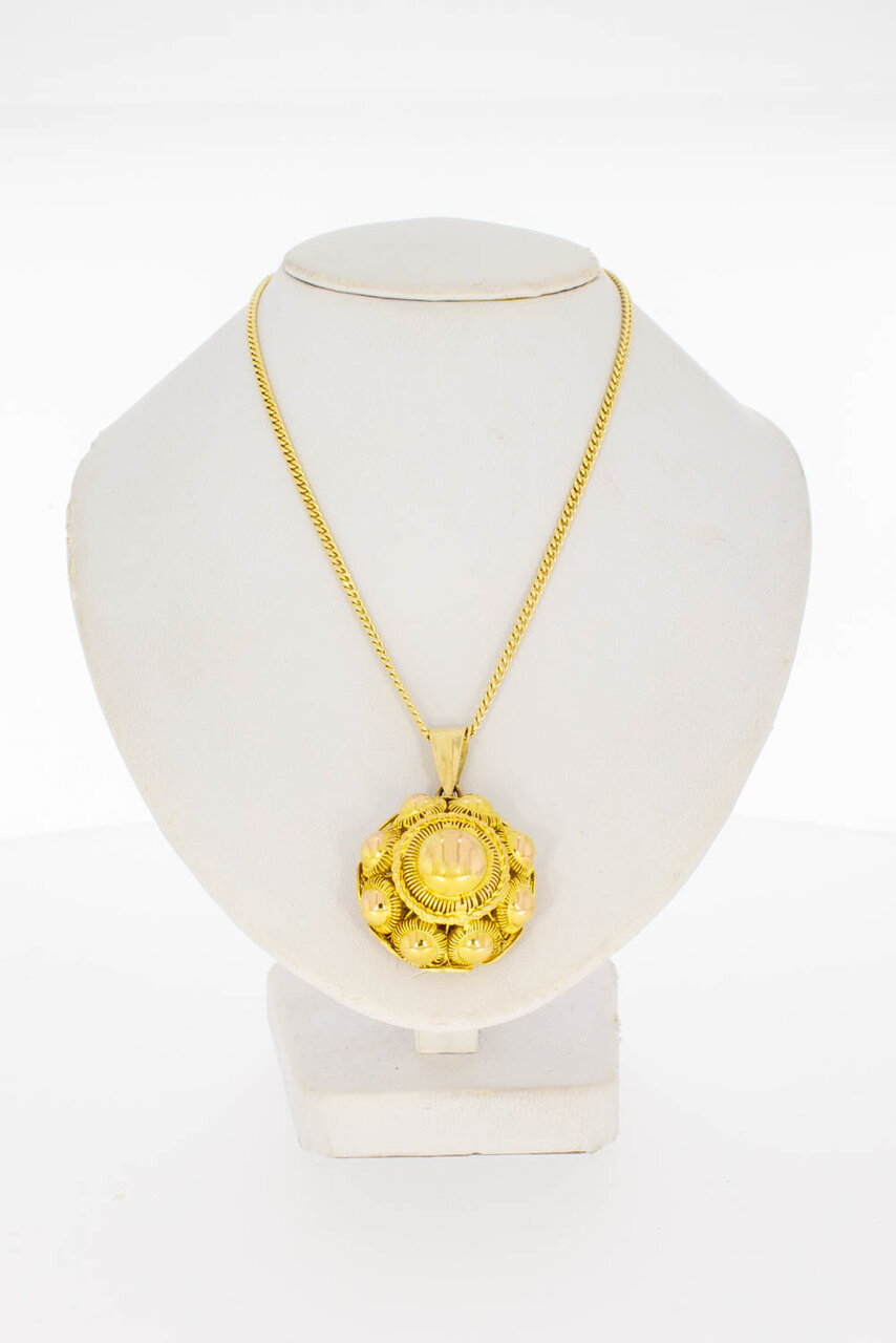 14 Karat Gold Knopf Anhänger Damen