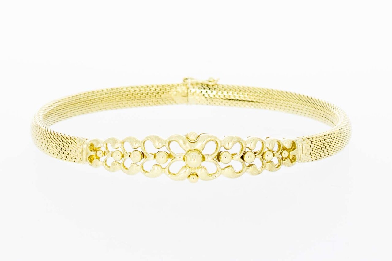 Geflochtenes Damen Goldarmband - 19,5 cm