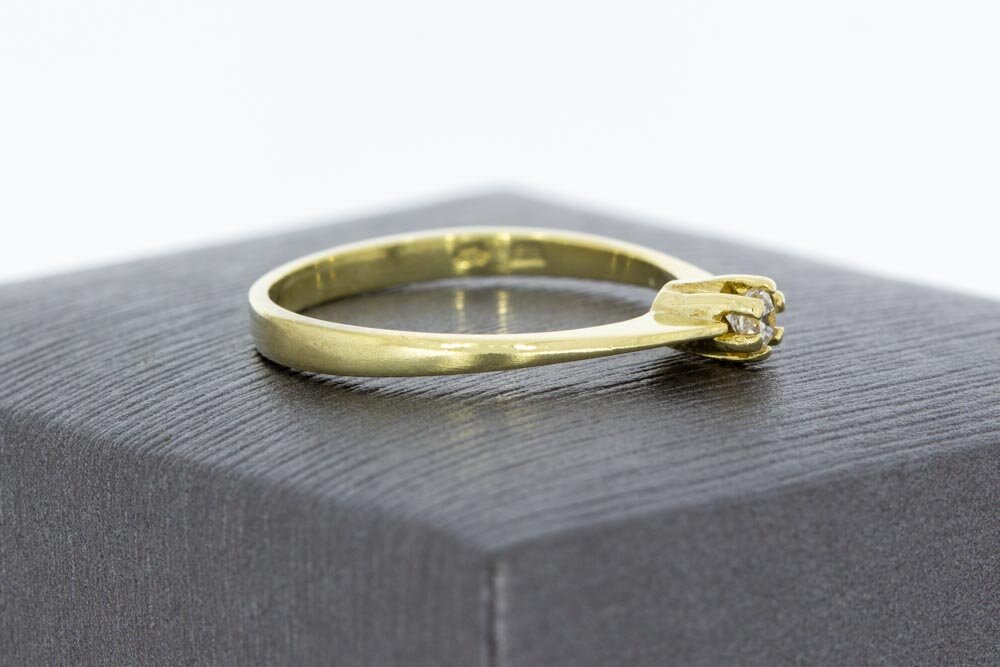 14 Karat Gold Solitär Diamantring - 17.2 mm