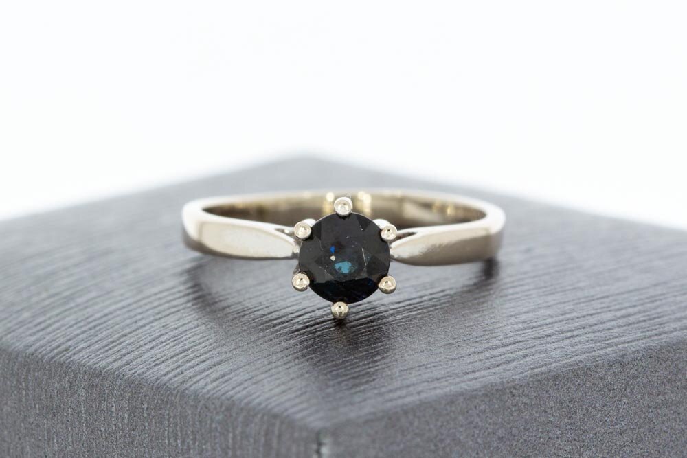 Damen Saphir Ring 14 Karat Weißgold - 15,7 mm