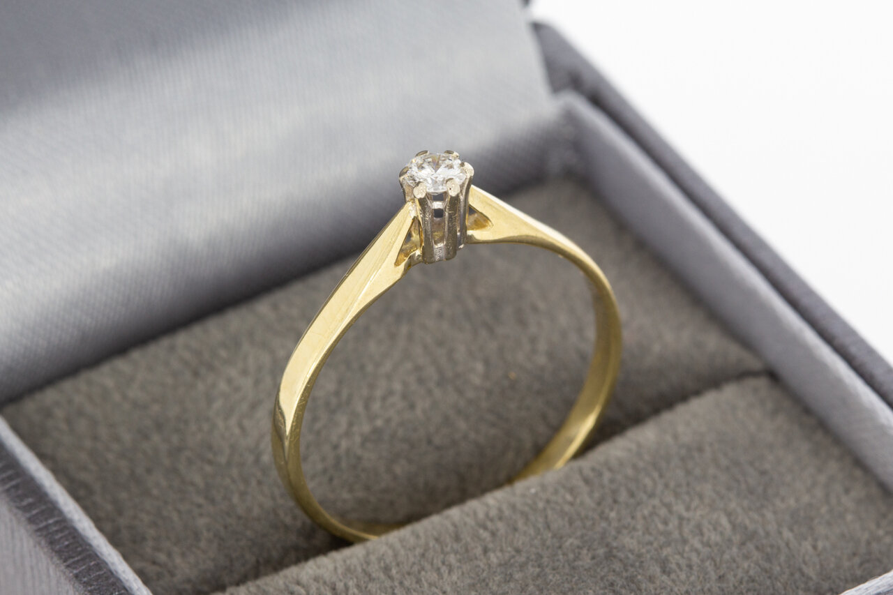 Diamant Ring Damen 14 Karat Gold - 19 mm