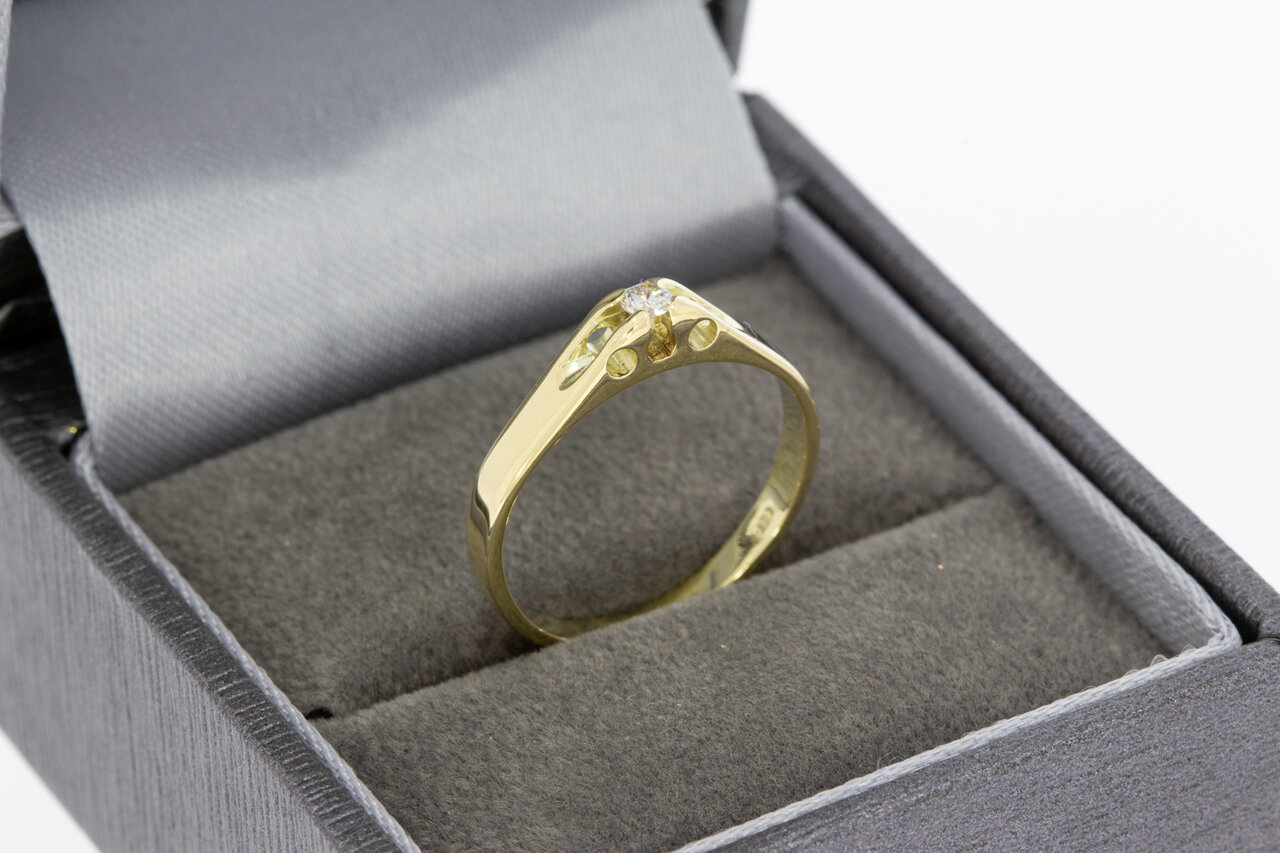 Diamant Pinky Damen Goldring 585 Gold - 16 mm