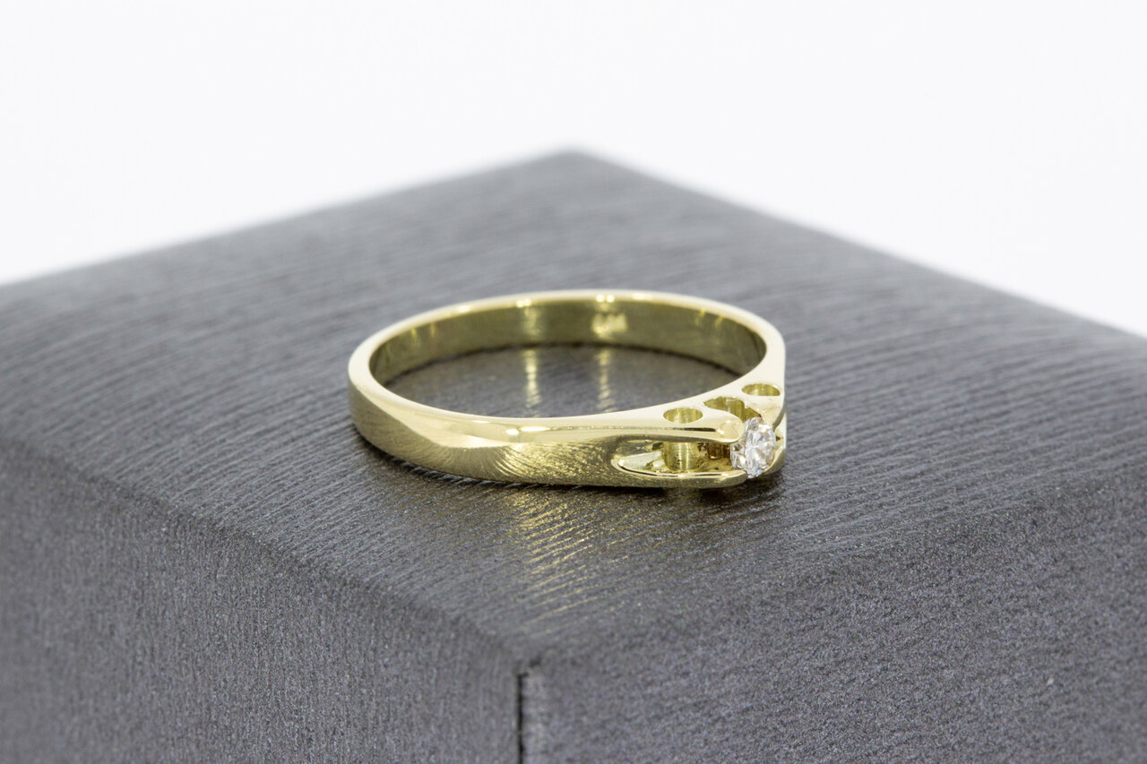 Diamant Pinky Damen Goldring 585 Gold - 16 mm