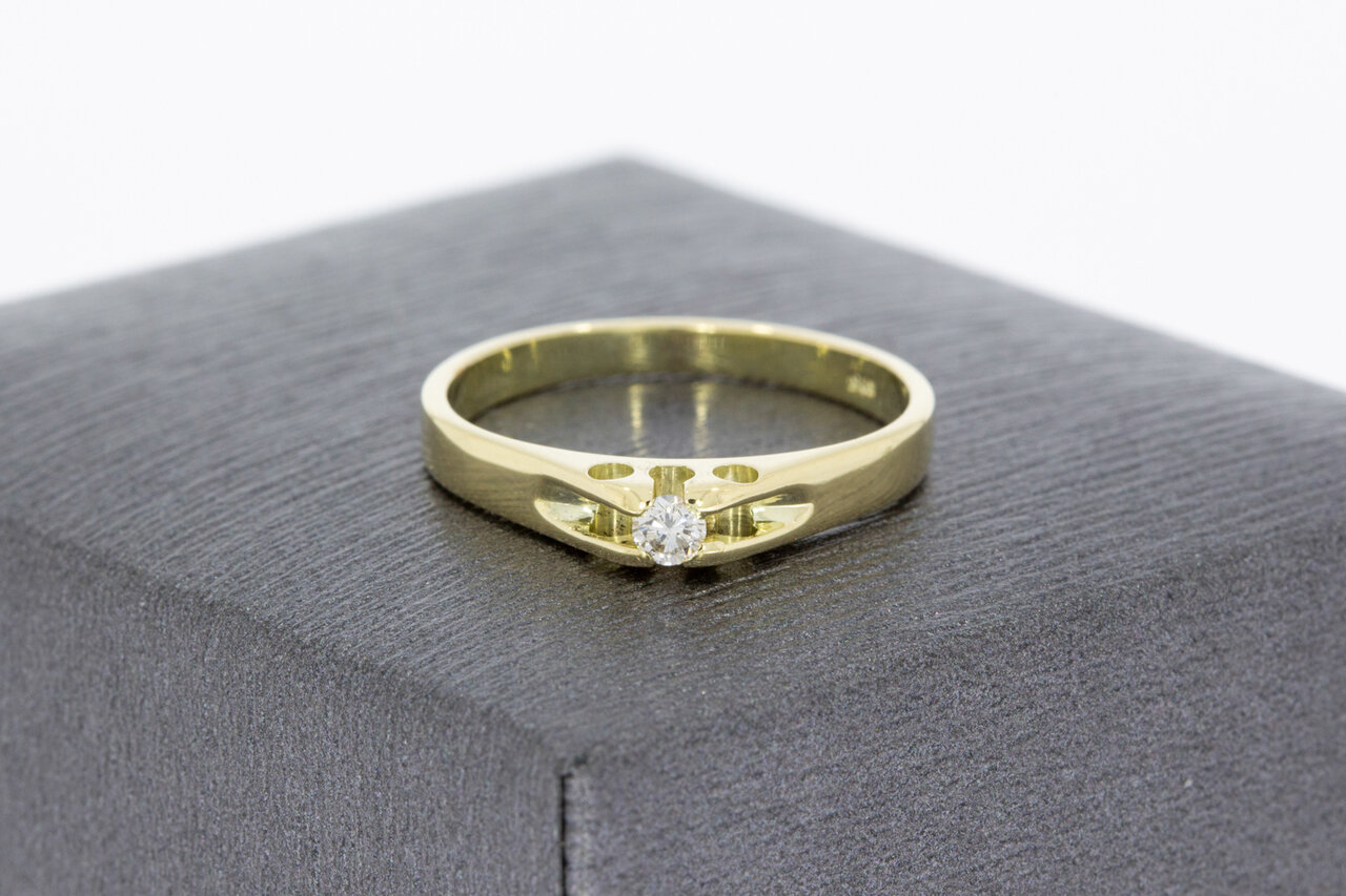 Diamant Pinky Damen Goldring 585 Gold - 16 mm