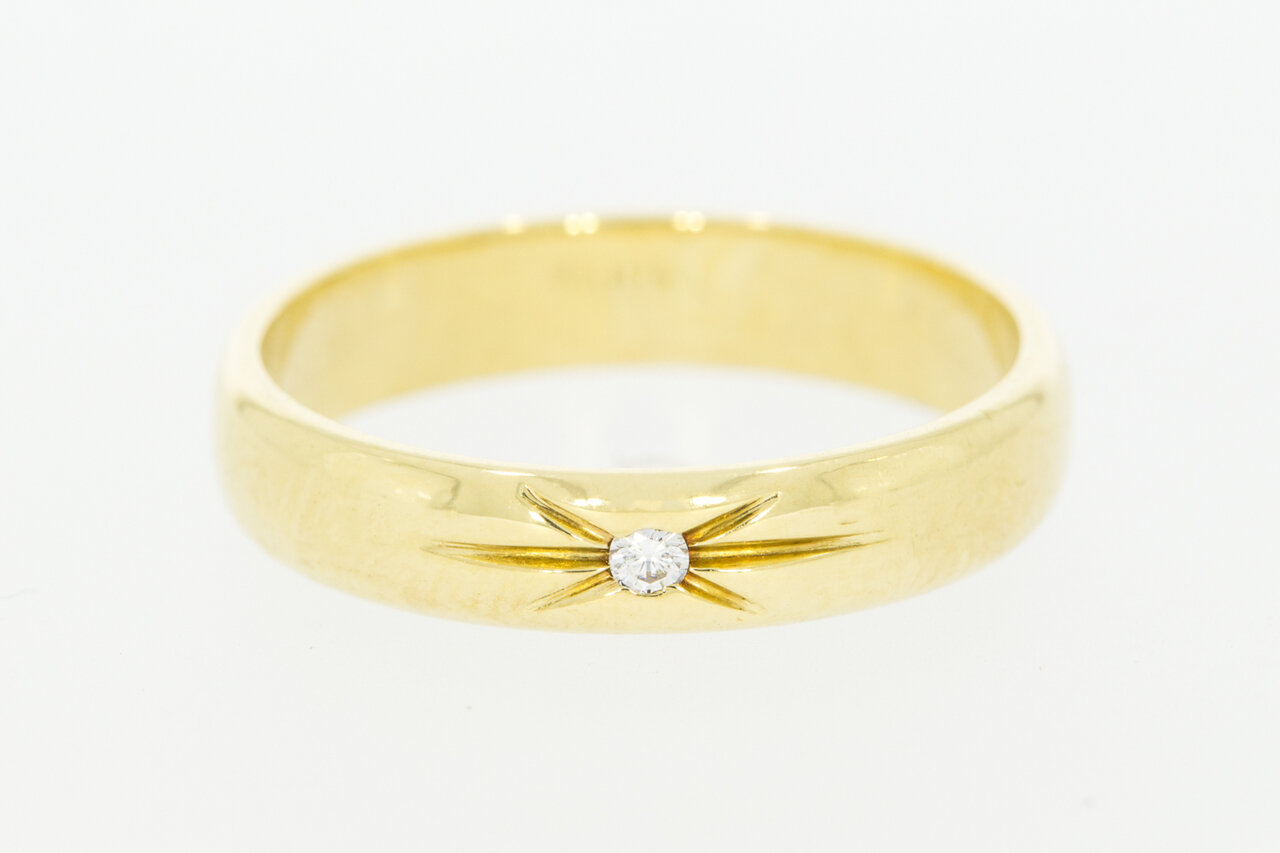 14 Karat Gold Damenring mit Diamant - 17,7 mm