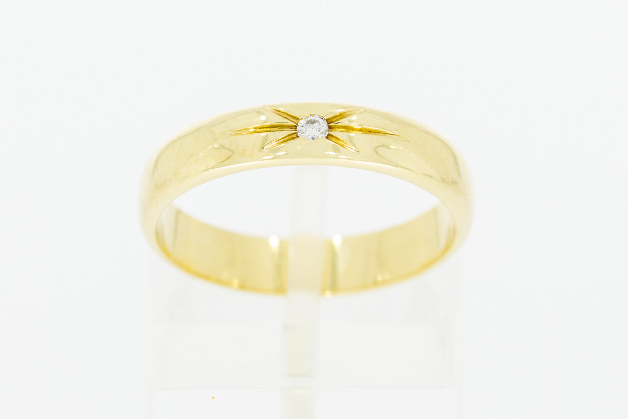 14 Karat Gold Damenring mit Diamant - 17,7 mm
