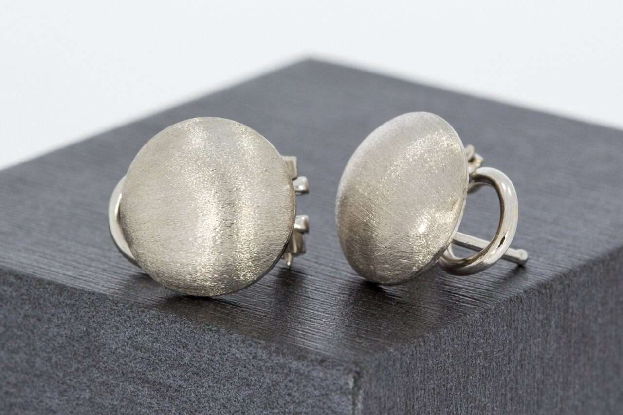 750 Weißgoldene Damen Ohrclips - 1,2 cm