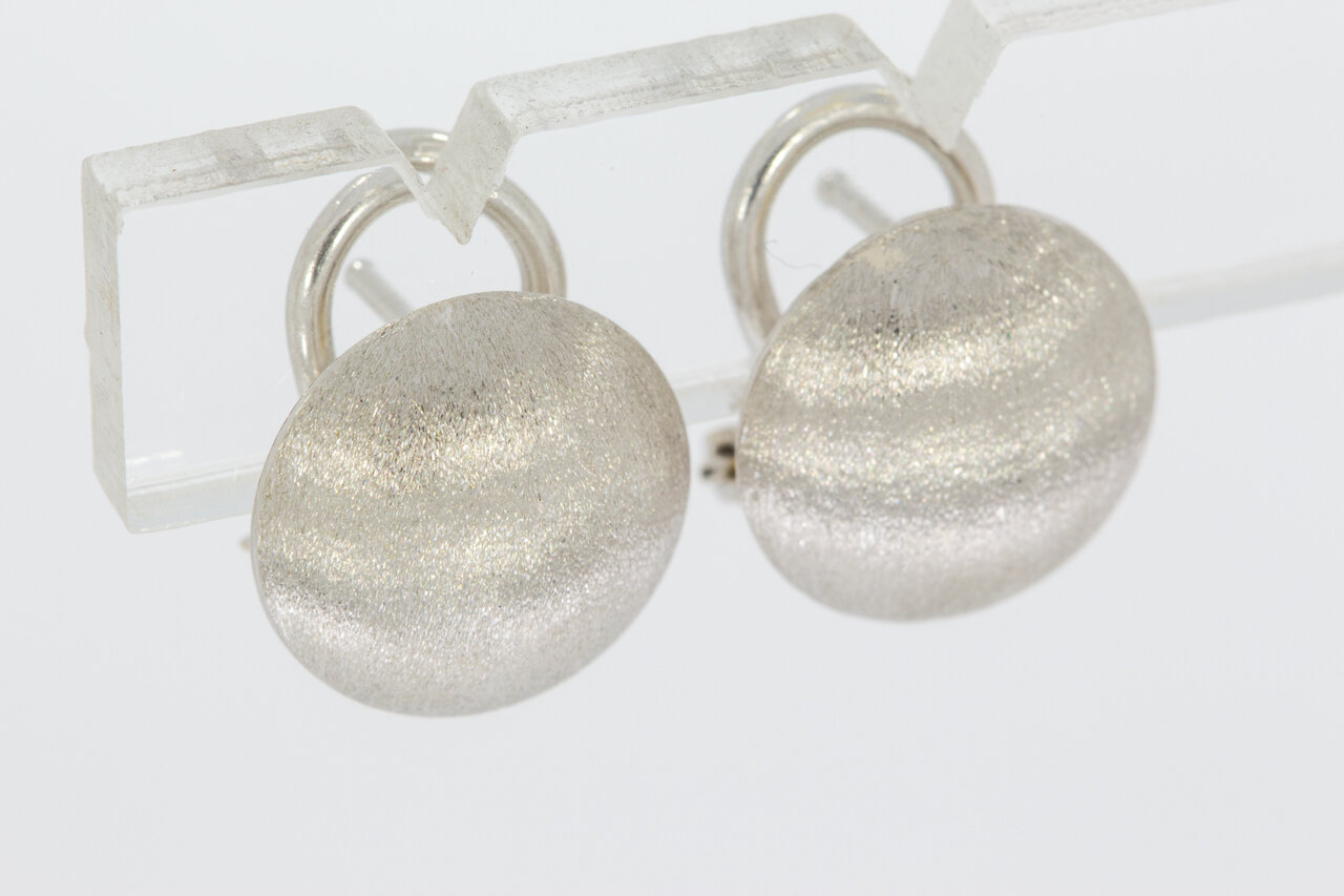 750 Weißgoldene Damen Ohrclips - 1,2 cm