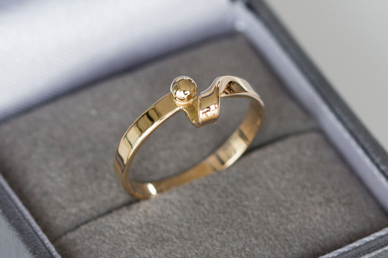 14 Karat Damen Gold Ring - 17,7 mm
