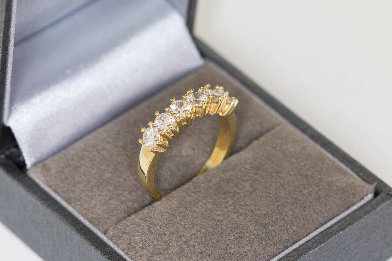 18 Karat Gold Damen Topas Ring - 15,6 mm