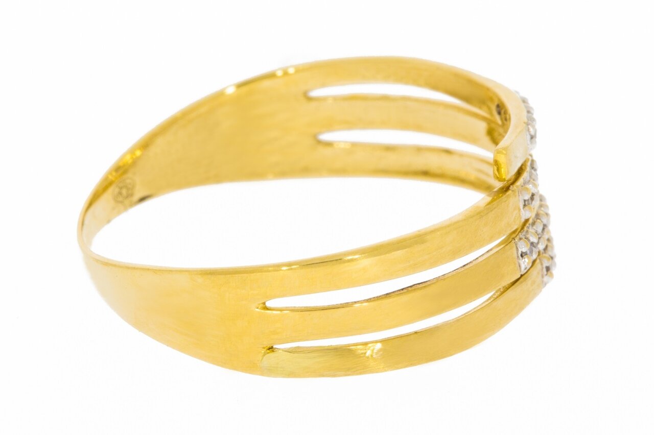 18 Karat Ring mit Diamant - 17,3 mm