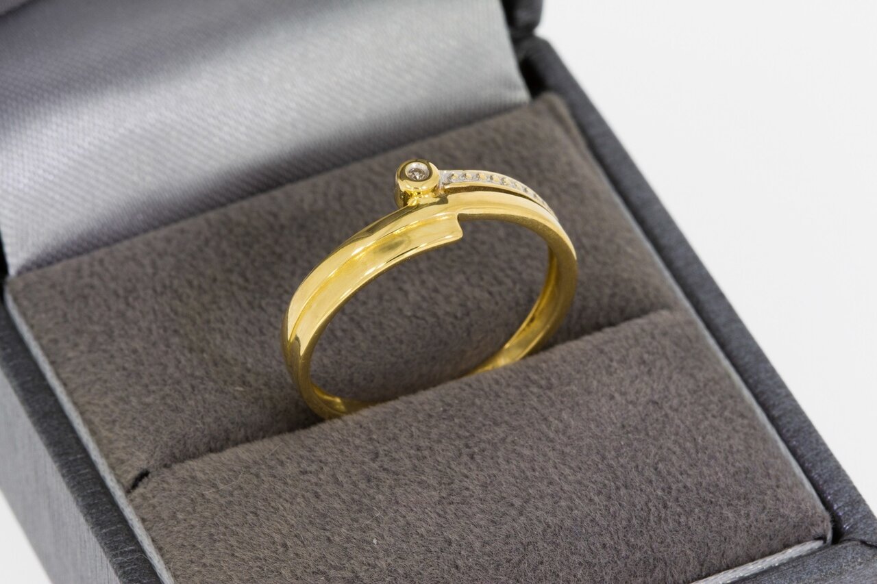 18 Karat Damen diamant Goldring - 17,8 mm