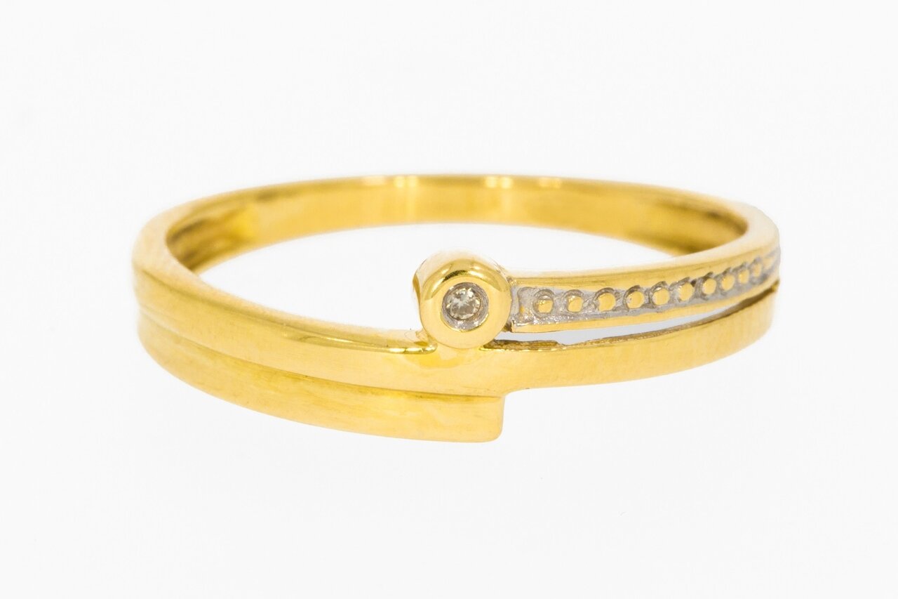 18 Karat Damen diamant Goldring - 17,8 mm