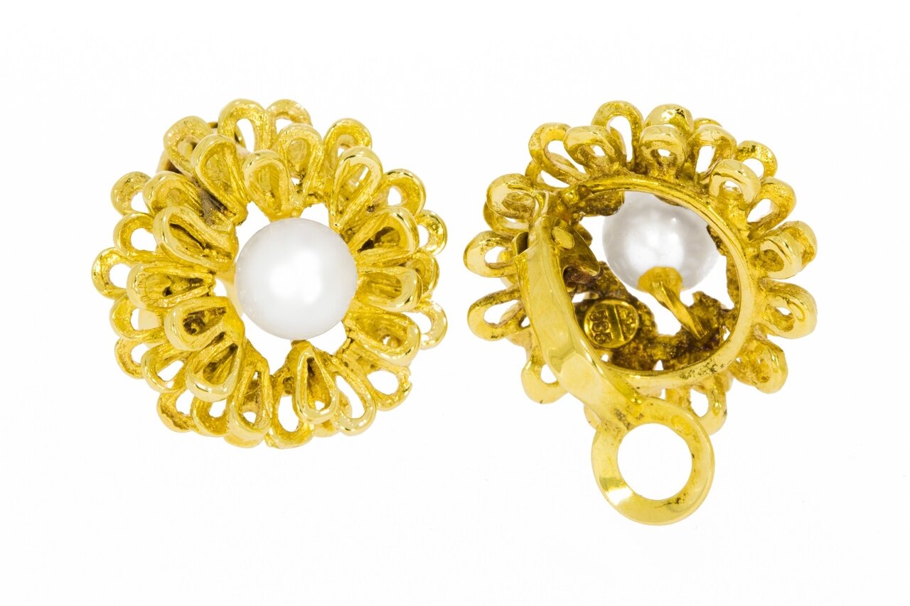 585 Gold Perlen Ohrstecker Damen - 1,9 cm