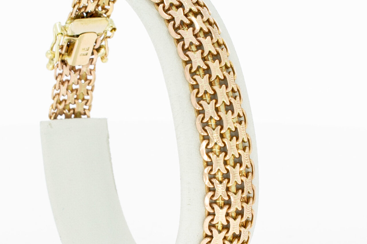 14 Karat Gold breites Armband - 19,8 cm
