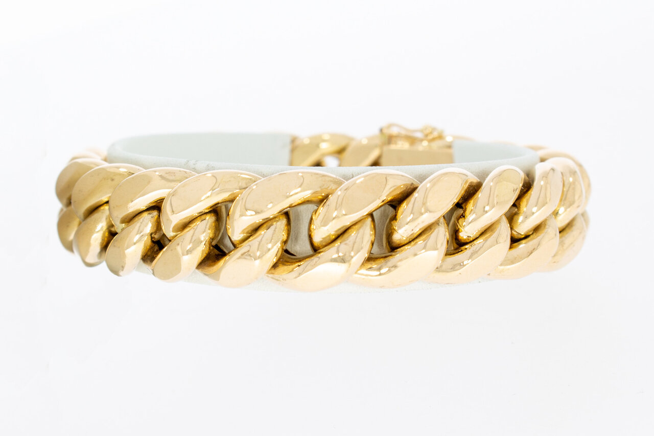 18 Karat Gold breites Panzerarmband - 19,9 cm
