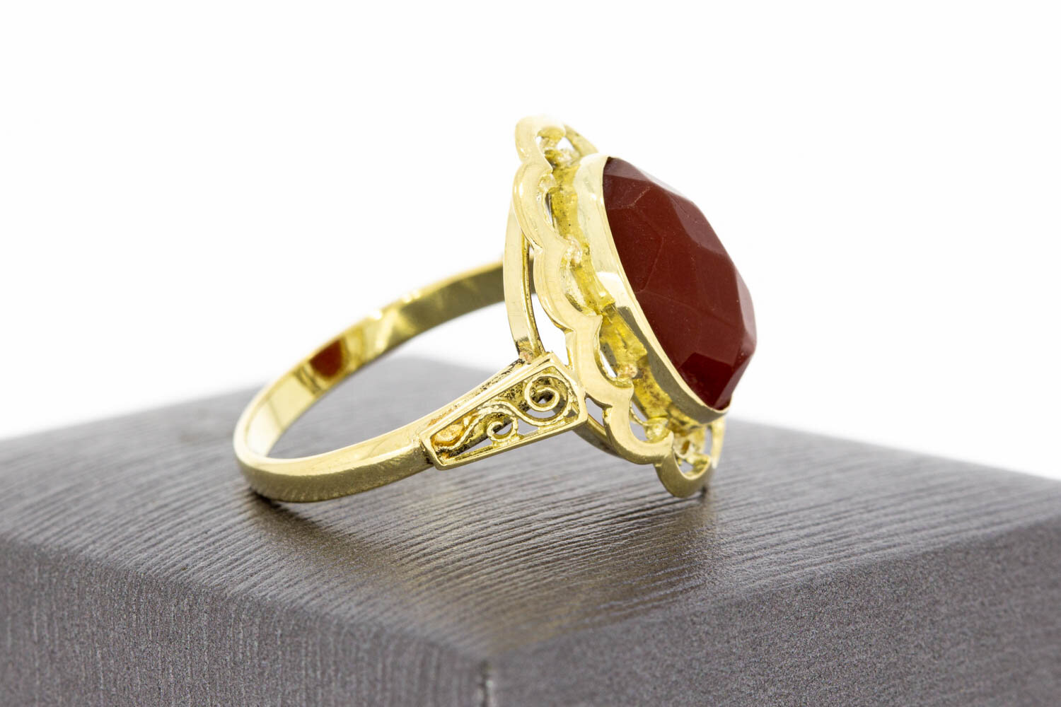 Karneol Goldring 14 Karat - 18,5 mm