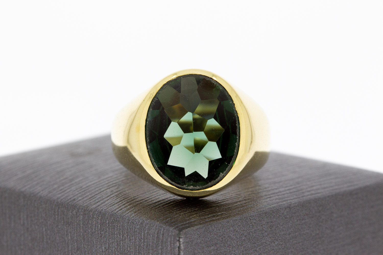 Saphir Männer Ring 14 Karat Gold - 20,1 mm