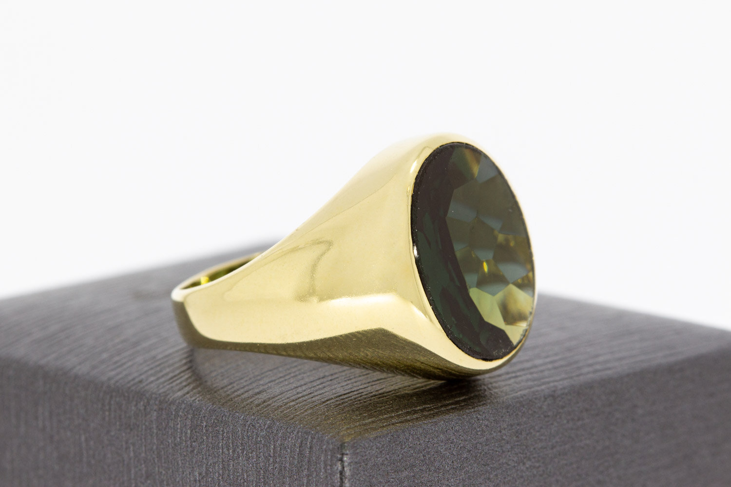 Saphir Männer Ring 14 Karat Gold - 20,1 mm