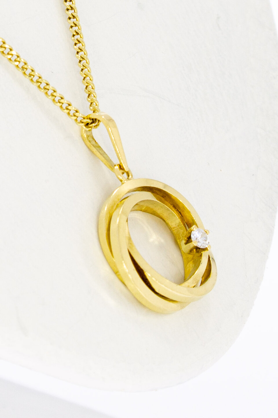 Saphir Anhänger 18 Karat Gelbgold - 13,3 mm