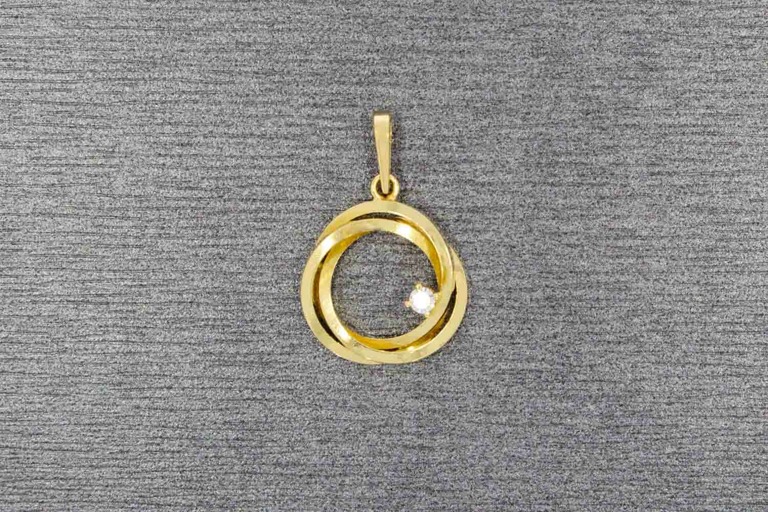 Saphir Anhänger 18 Karat Gelbgold - 13,3 mm