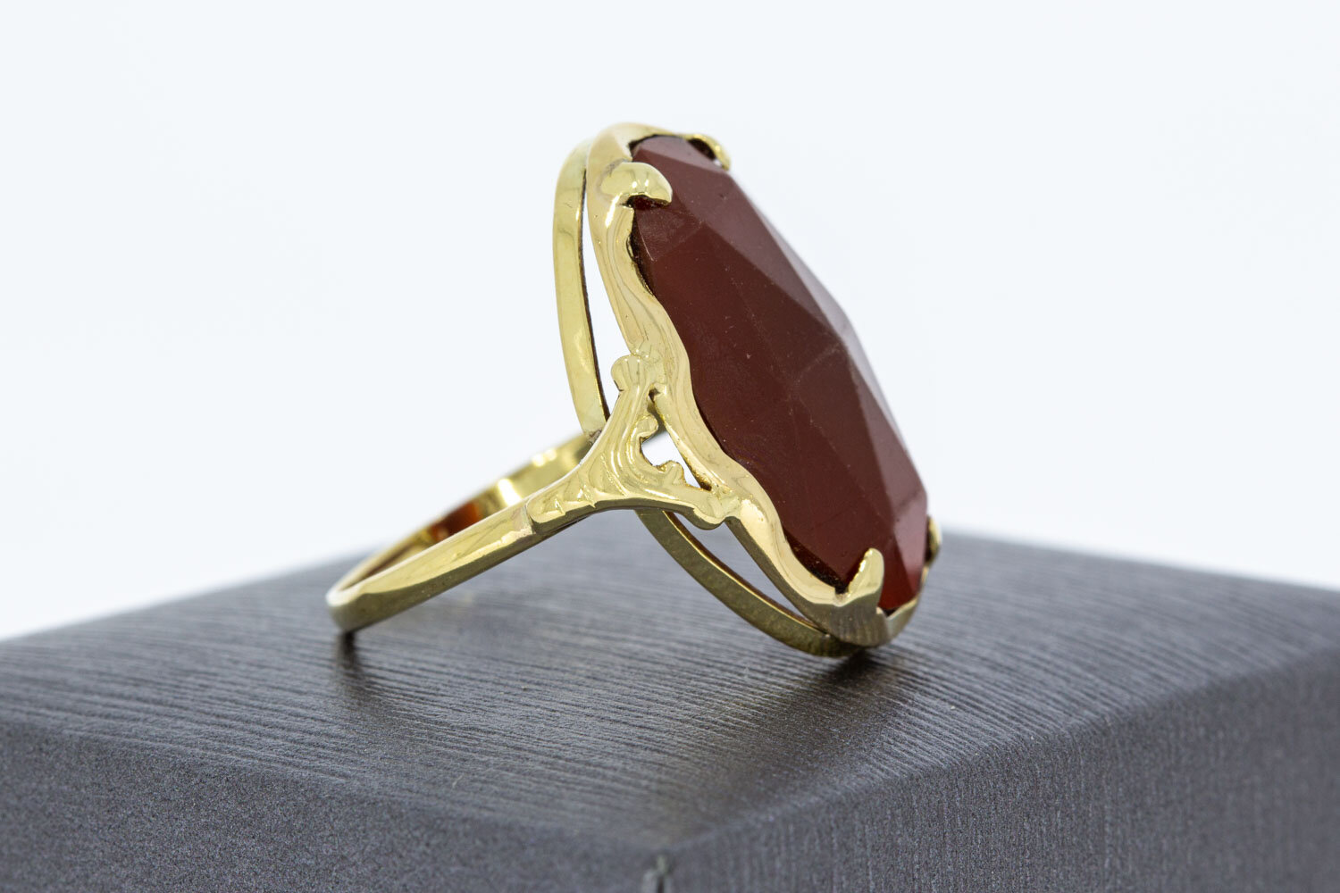 Vintage 585 Gold Ring Damen mit Karneol - Ringgr&ouml;&szlig;e 59