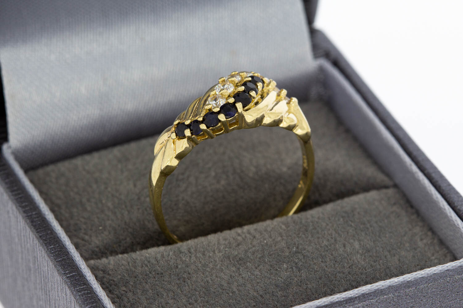 Saphirring Damen 14 Karat Gold - 17,9 mm