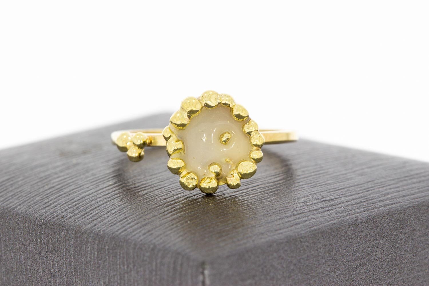 14 Karat Gold Fantasy Emaille Ring - 17,6 mm