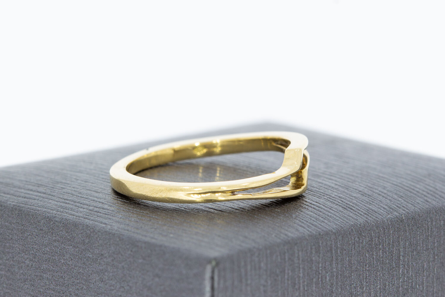 Geschwungene Goldring 14 Karat - 17,5 mm