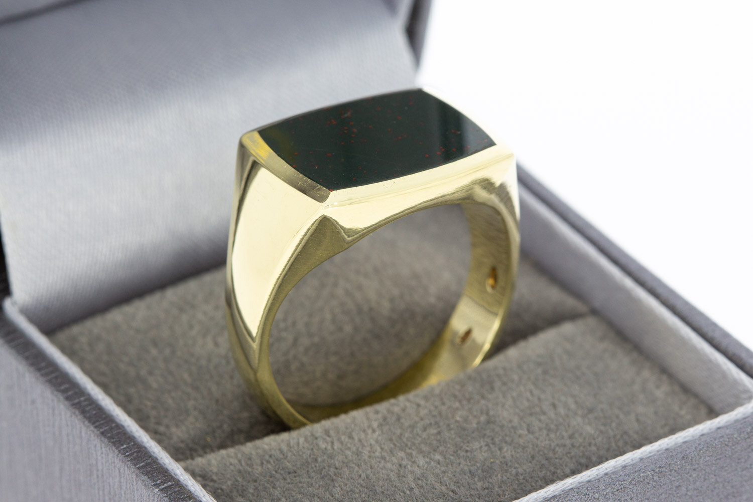 Heliotrop Siegelring 14 Karat - 20,4 mm