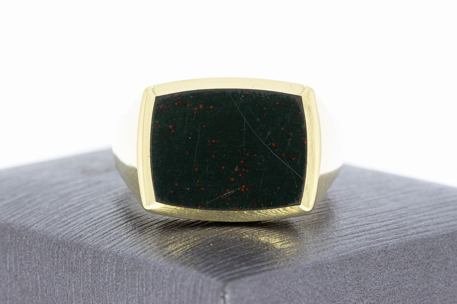 Heliotrop Siegelring 14 Karat - 20,4 mm