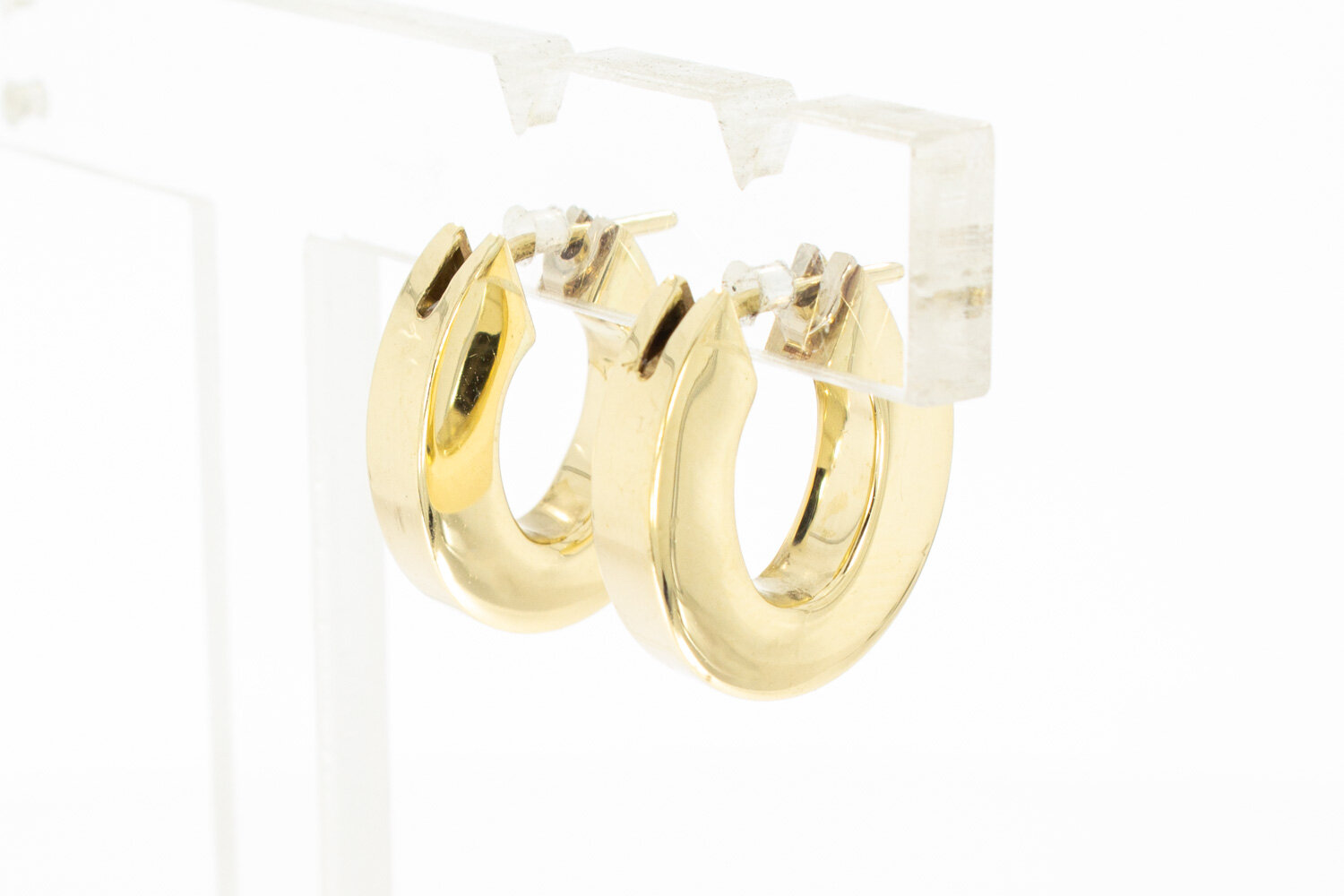 Ovale Ohrringe 14 Karat Gold - 1,5 cm