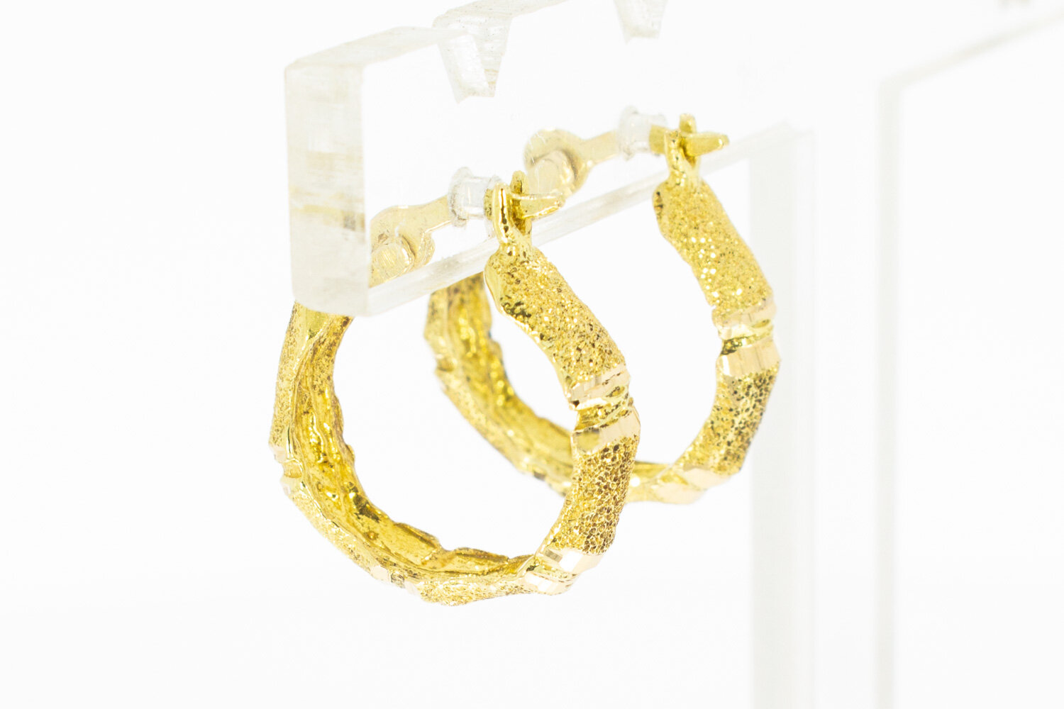 750 bicolor Goldene Kreolen - 1,6 cm