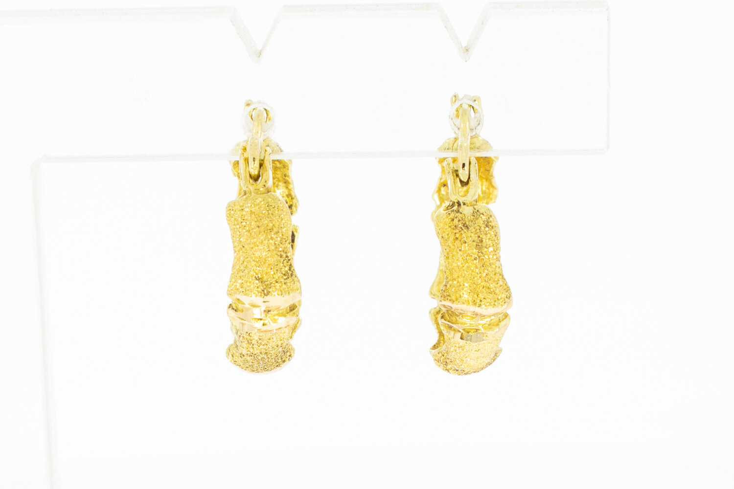 750 bicolor Goldene Kreolen - 1,6 cm