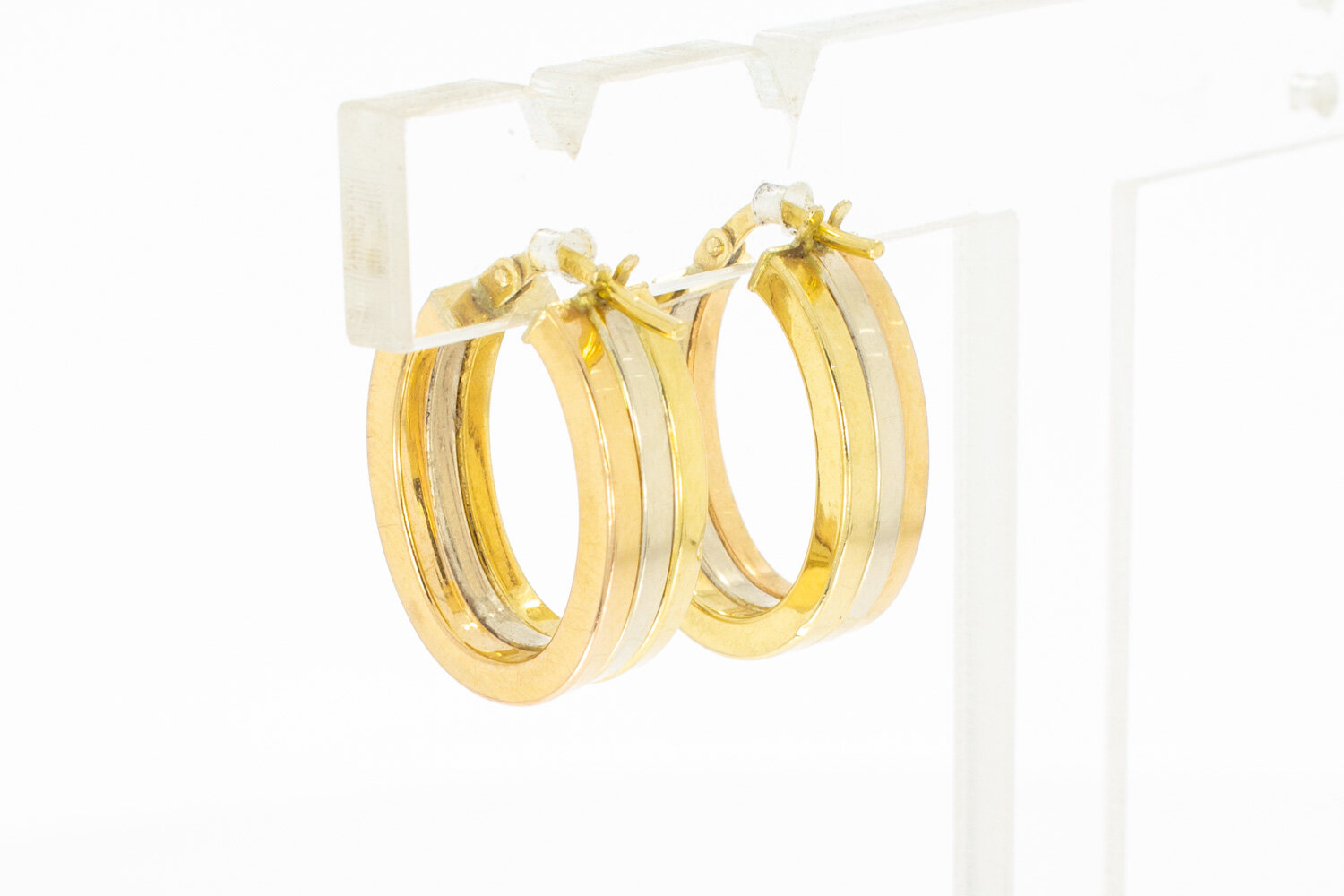 Kreolen 18 Karat bicolor Gold - 1,4 cm