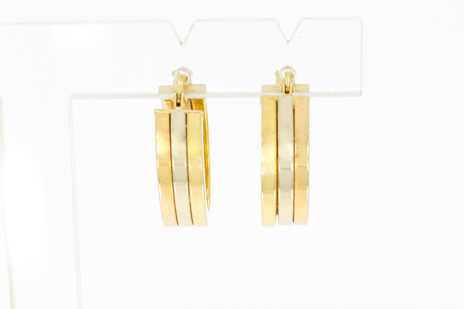 Kreolen 18 Karat bicolor Gold - 1,4 cm